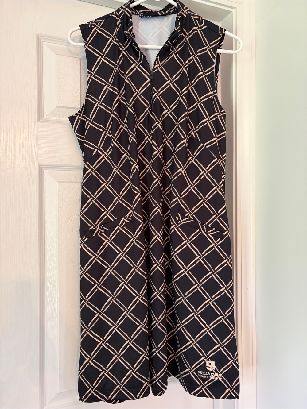 NWT Katherine Way Black Geometric UPF 50+ PGA Golf Dress